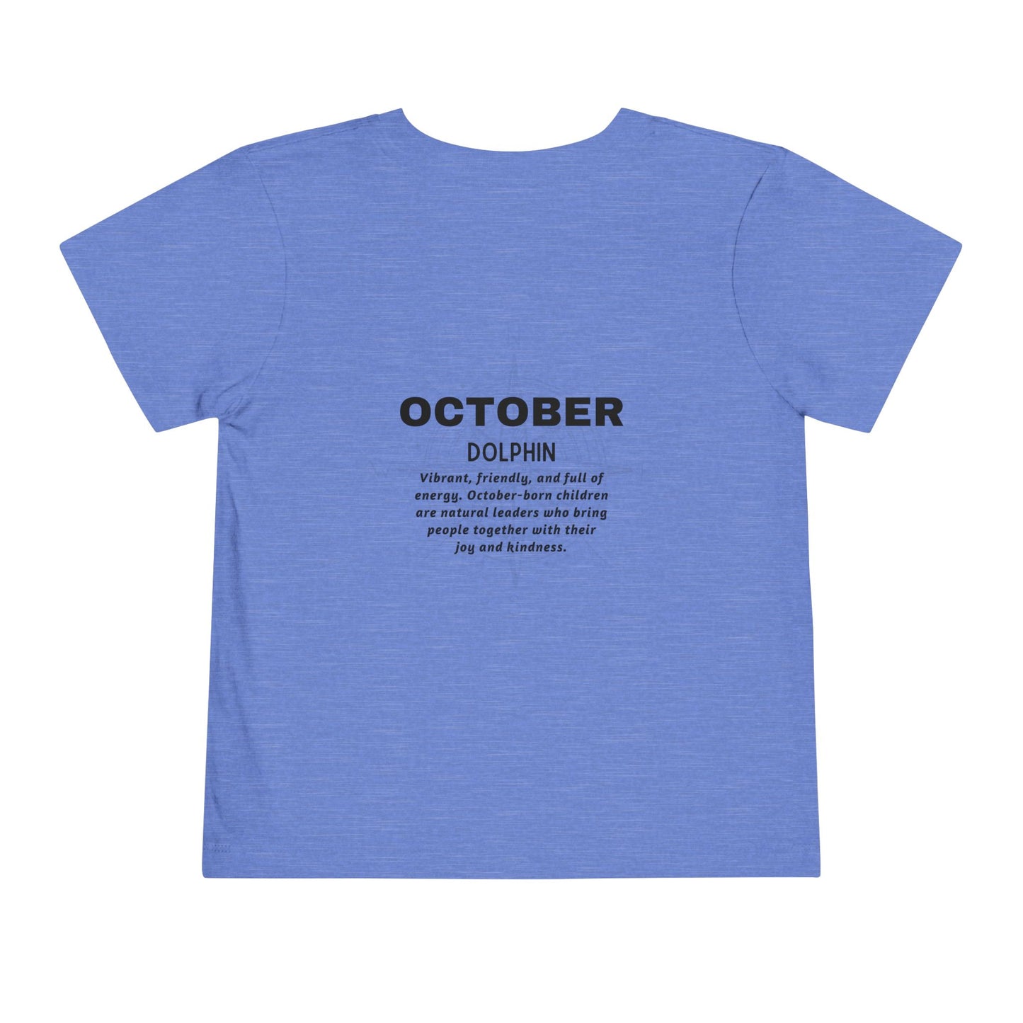 October Dolphin Toddler Tee Kids Birth Month Ocean Tshirt