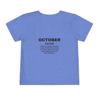 October Dolphin Toddler Tee Kids Birth Month Ocean Tshirt