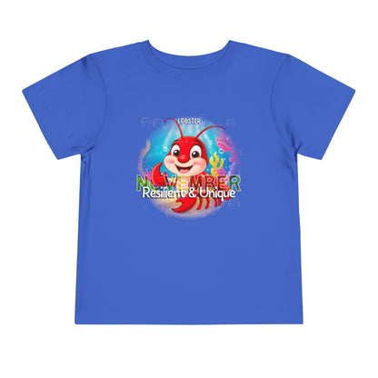 November Lobster Toddler TShirt Kids Birth Month Sea Life Tee