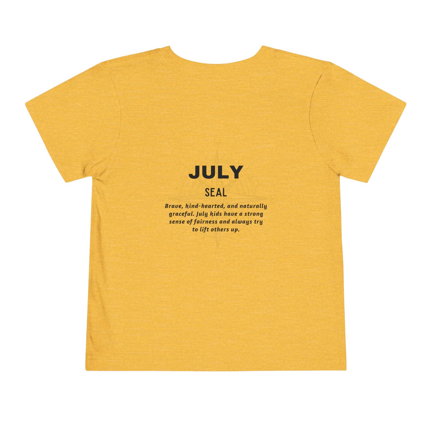 July Seal Toddler TShirt Kids Birth Month Ocean Animal Tee