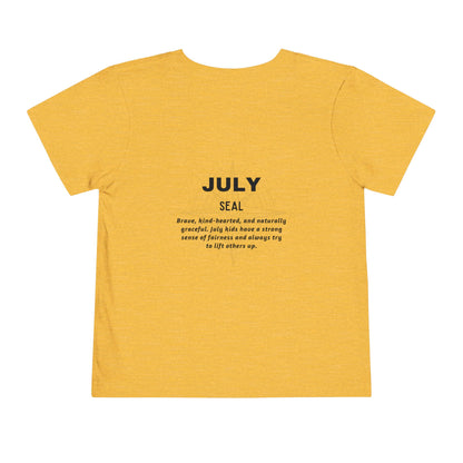 July Seal Toddler TShirt Kids Birth Month Ocean Animal Tee