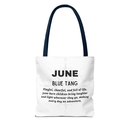 Kids Colorful June Blue Tang Birth Month Tote Bag