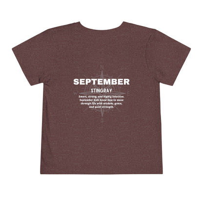 September Stingray Toddler Shirt, Kids Birth Month Sea Life Tshirt