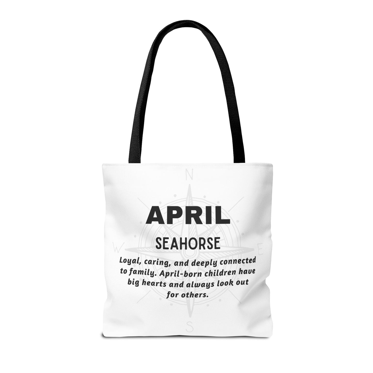 Kids Colorful April Seahorse Birth Month Tote Bag