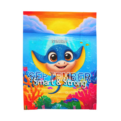 September Stingray Kids Blanket – Soft & Vibrant Stingray Blanket for Children