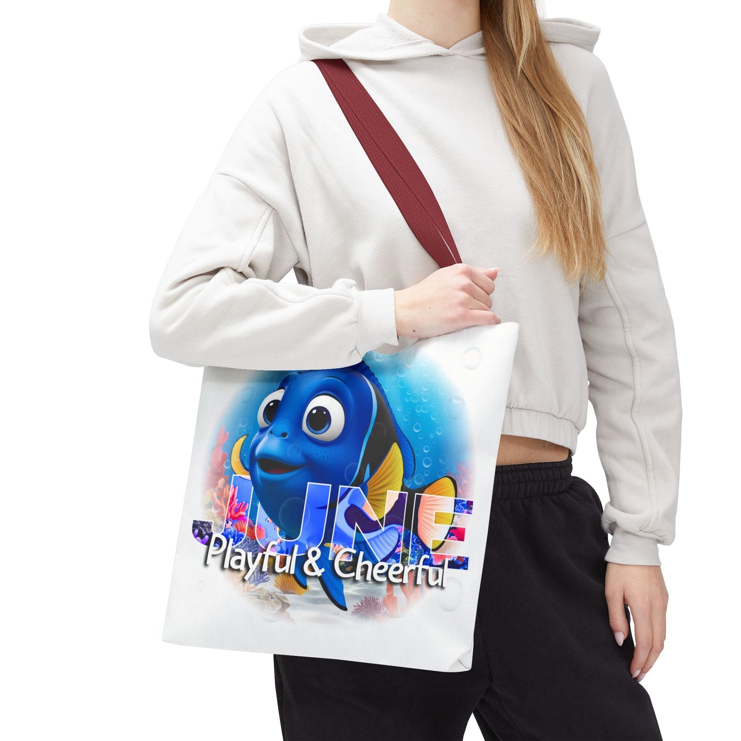 Kids Colorful June Blue Tang Birth Month Tote Bag