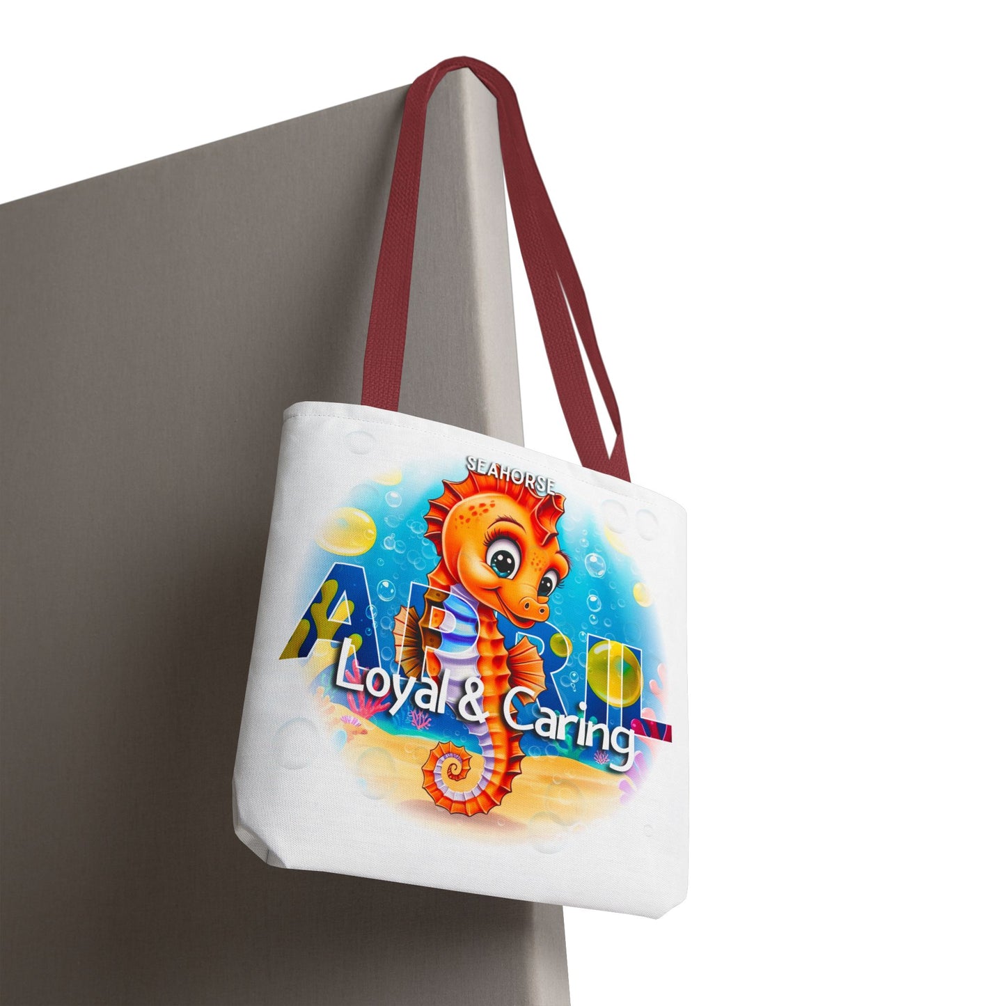 Kids Colorful April Seahorse Birth Month Tote Bag