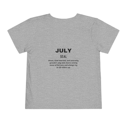 July Seal Toddler TShirt Kids Birth Month Ocean Animal Tee