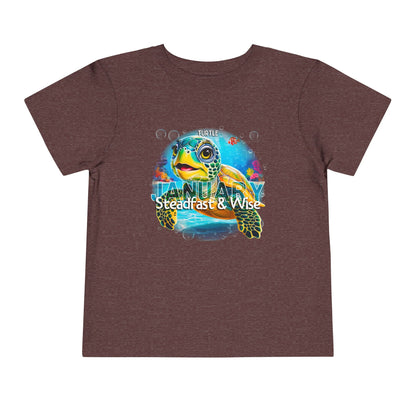January Turtle Toddler TShirt Kids Birth Month Sea Life Tee