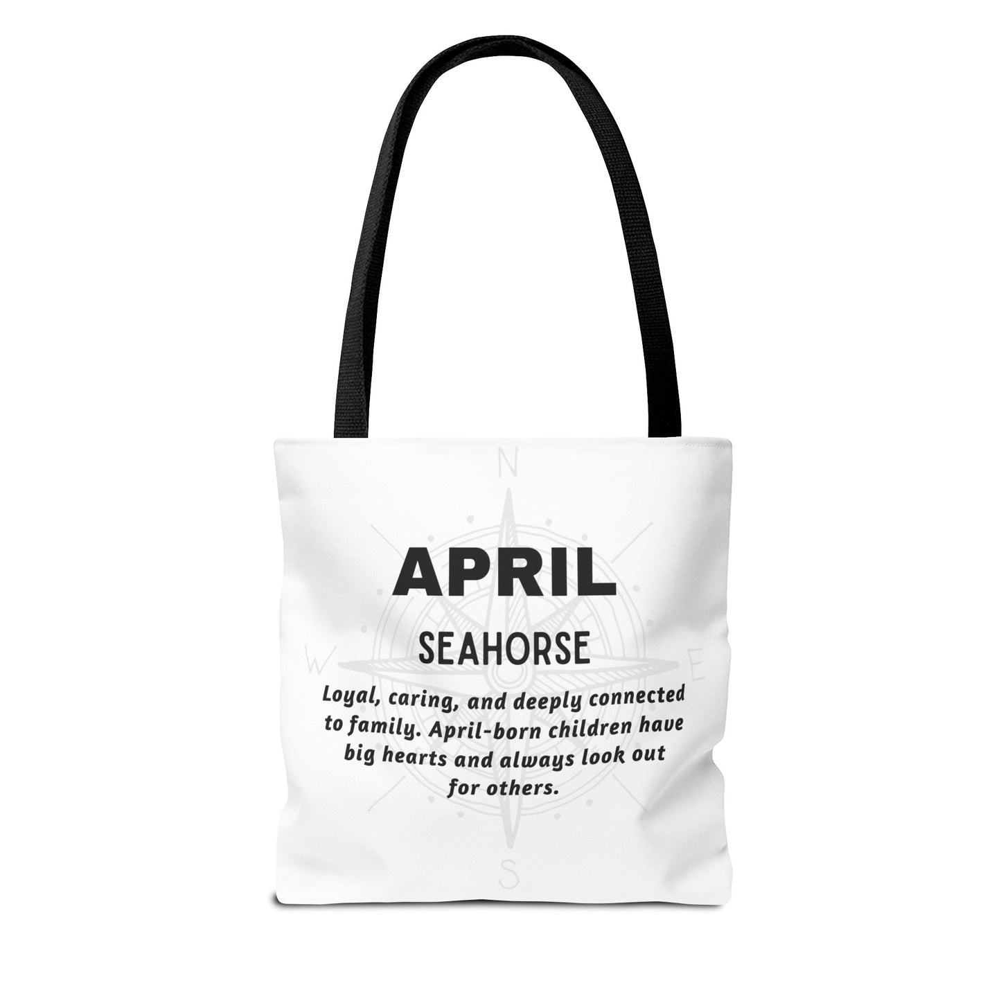 Kids Colorful April Seahorse Birth Month Tote Bag