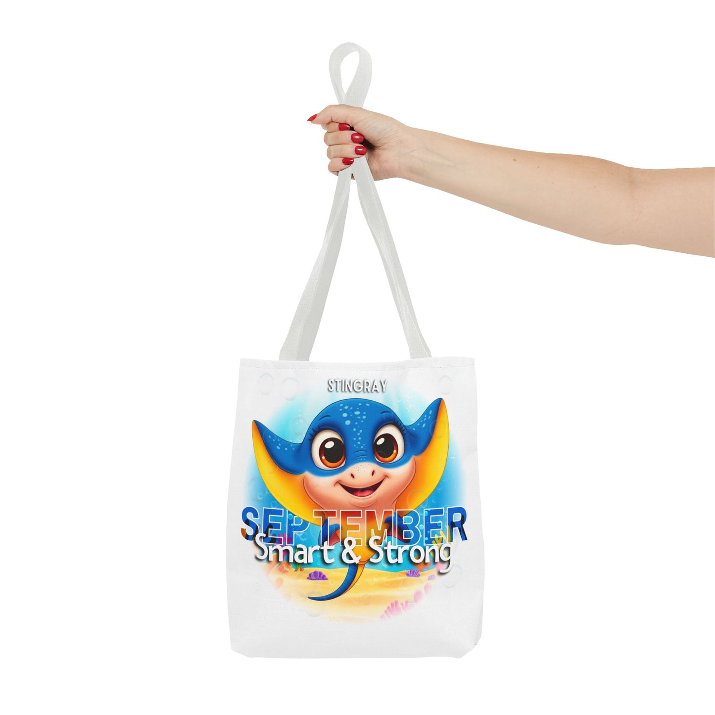 Kids Colorful September Stingray Birth Month Tote Bag