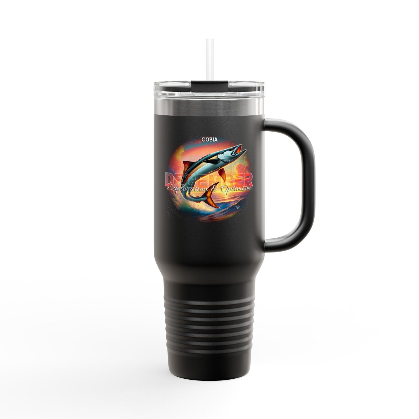 December Cobia Birth Month 40oz Travel Mug with Handle