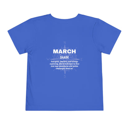 March Shark Toddler TShirt Kids Birth Month Ocean Adventure Tee