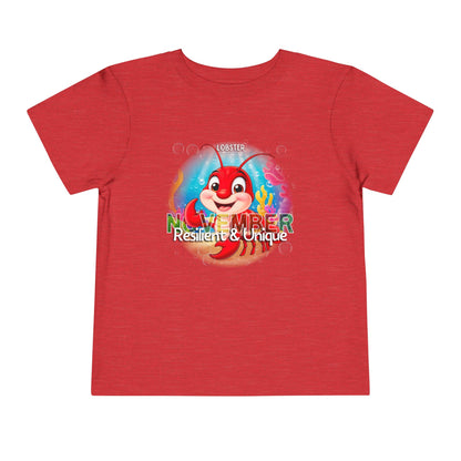 November Lobster Toddler TShirt Kids Birth Month Sea Life Tee
