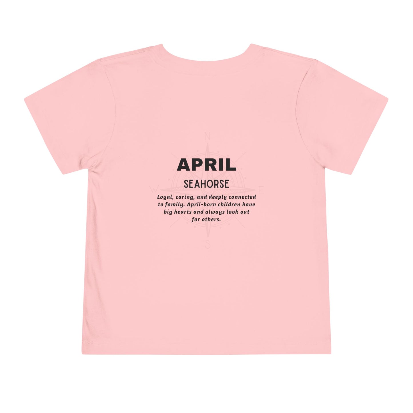 April Seahorse Toddler TShirt Kids Birth Month Ocean Tee