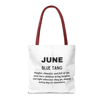 Kids Colorful June Blue Tang Birth Month Tote Bag