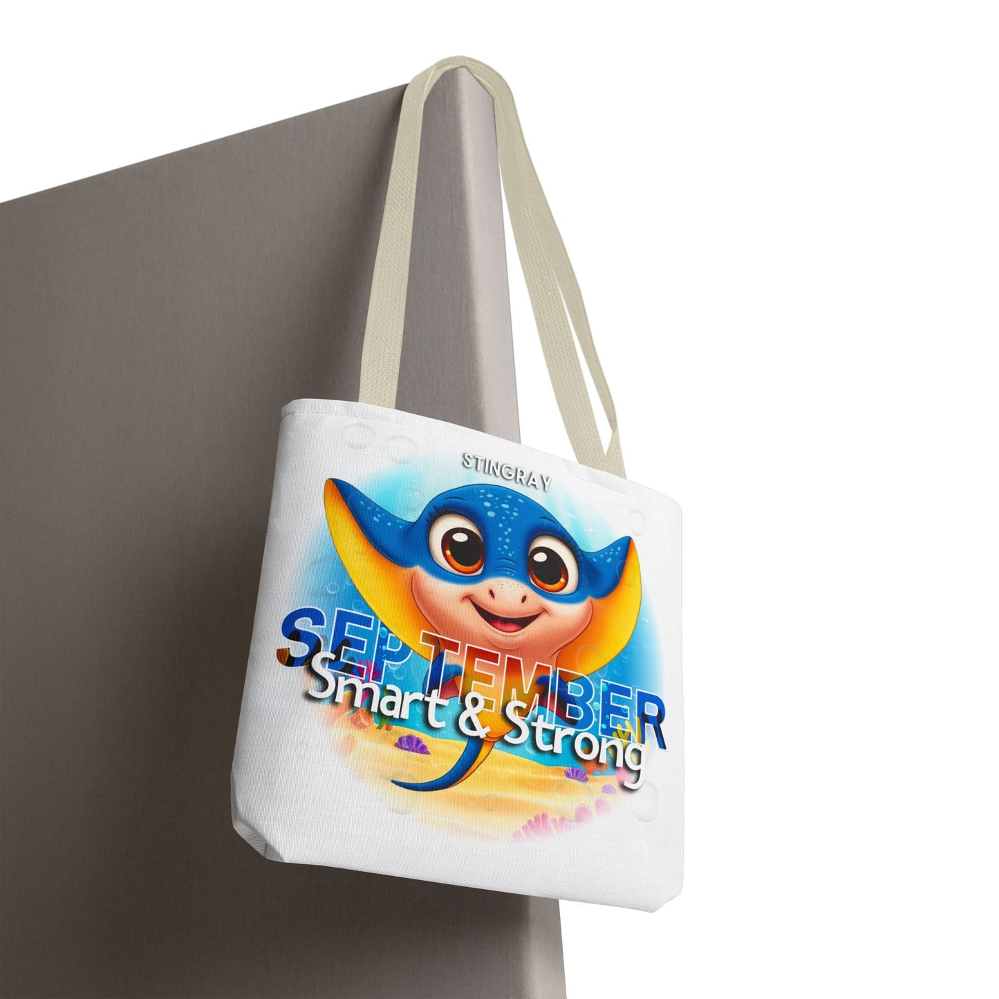 Kids Colorful September Stingray Birth Month Tote Bag