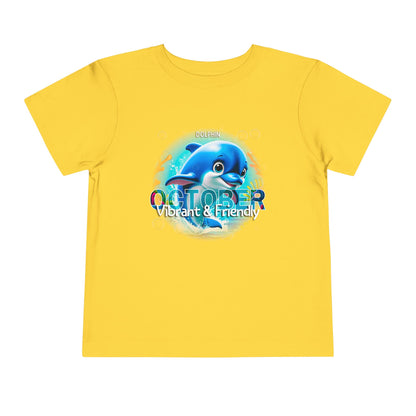 October Dolphin Toddler Tee Kids Birth Month Ocean Tshirt