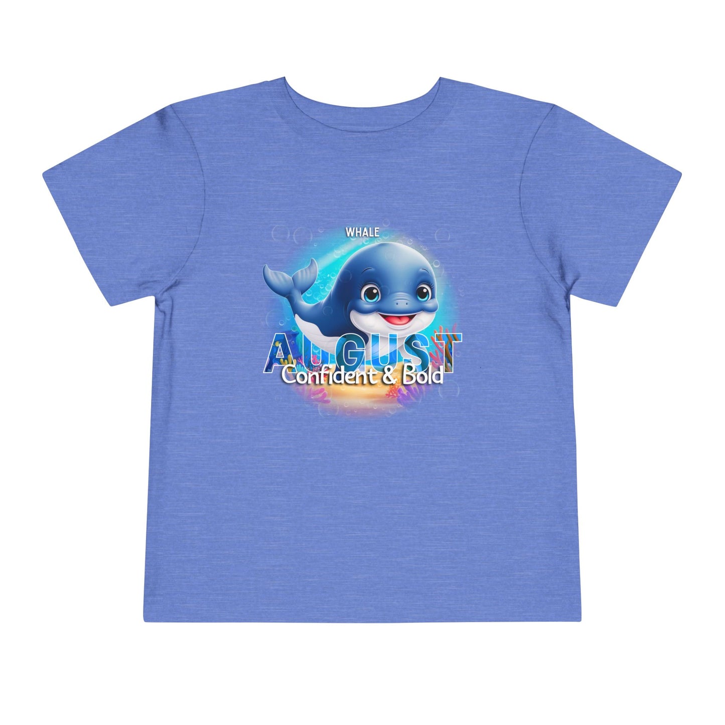 August Whale Toddler TShirt Kids Birth Month Sea Life Tee