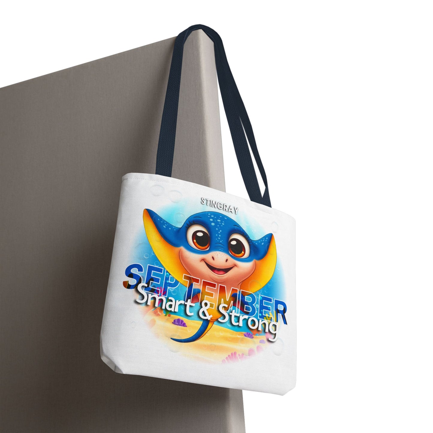 Kids Colorful September Stingray Birth Month Tote Bag