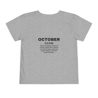 October Dolphin Toddler Tee Kids Birth Month Ocean Tshirt