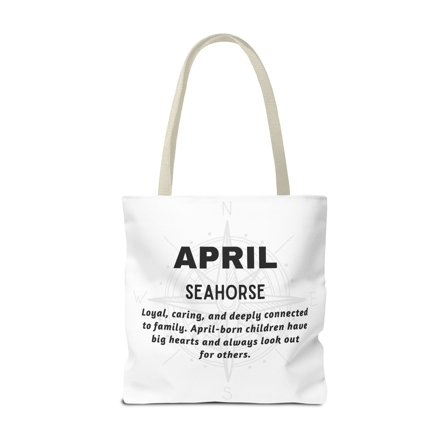 Kids Colorful April Seahorse Birth Month Tote Bag
