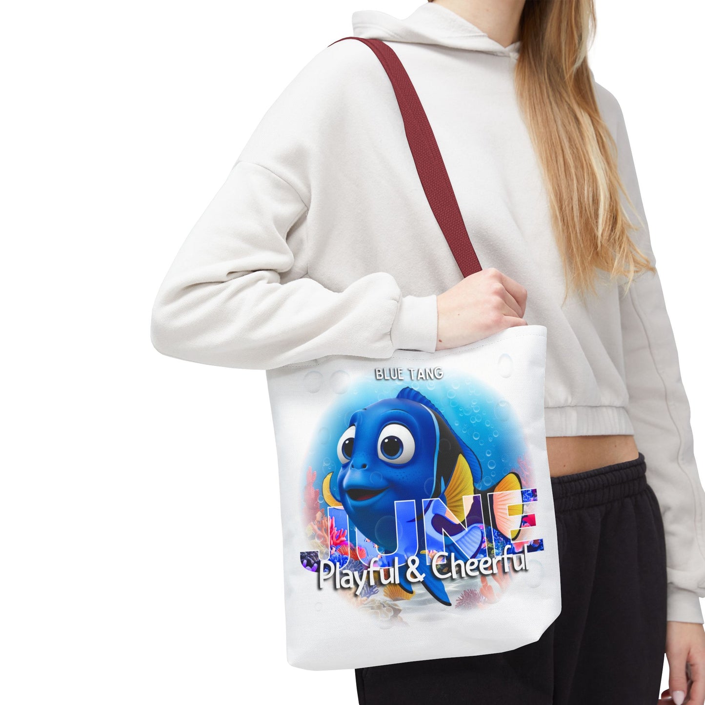 Kids Colorful June Blue Tang Birth Month Tote Bag