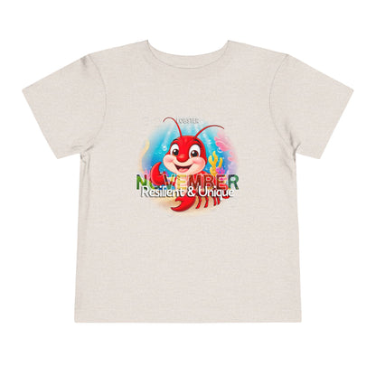 November Lobster Toddler TShirt Kids Birth Month Sea Life Tee