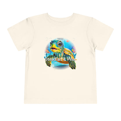 January Turtle Toddler TShirt Kids Birth Month Sea Life Tee
