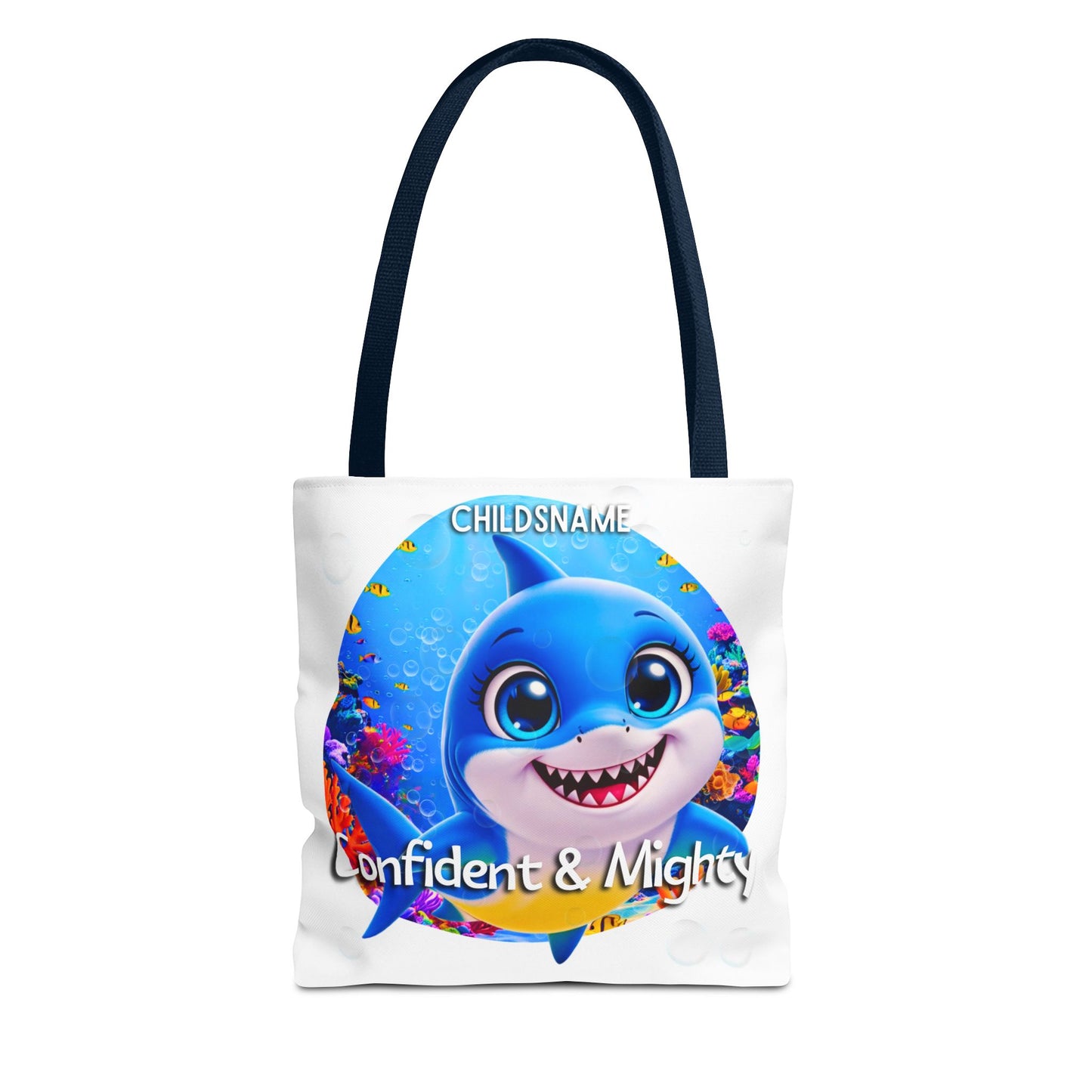 Personalized Kids Shark Beach Tote Bag Confident & Mighty