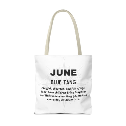 Kids Colorful June Blue Tang Birth Month Tote Bag