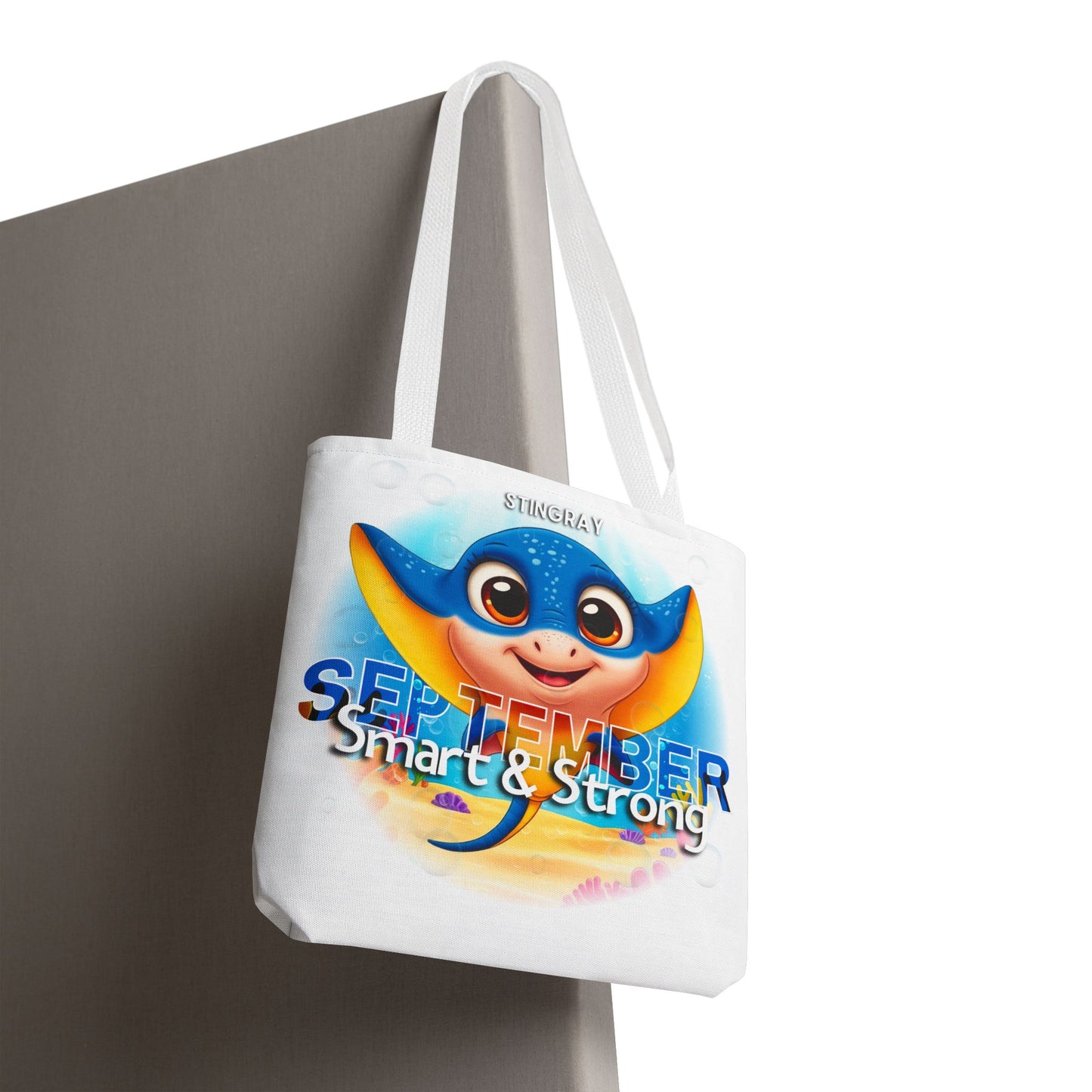 Kids Colorful September Stingray Birth Month Tote Bag