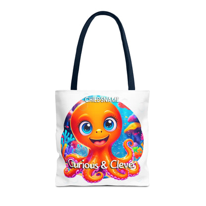 Personalized Kids Octopus Beach Tote Bag Curious & Clever