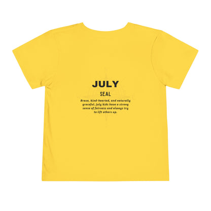 July Seal Toddler TShirt Kids Birth Month Ocean Animal Tee