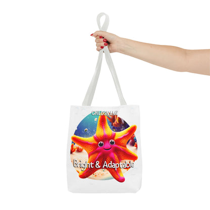 Personalized Kids Starfish Beach Tote Bag – Bright & Adaptable – Custom Sea Life Bag with Name
