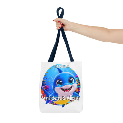 Personalized Kids Shark Beach Tote Bag Confident & Mighty
