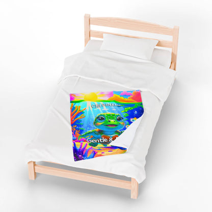 Personalized Kids Turtle Blanket – Gentle & Brave