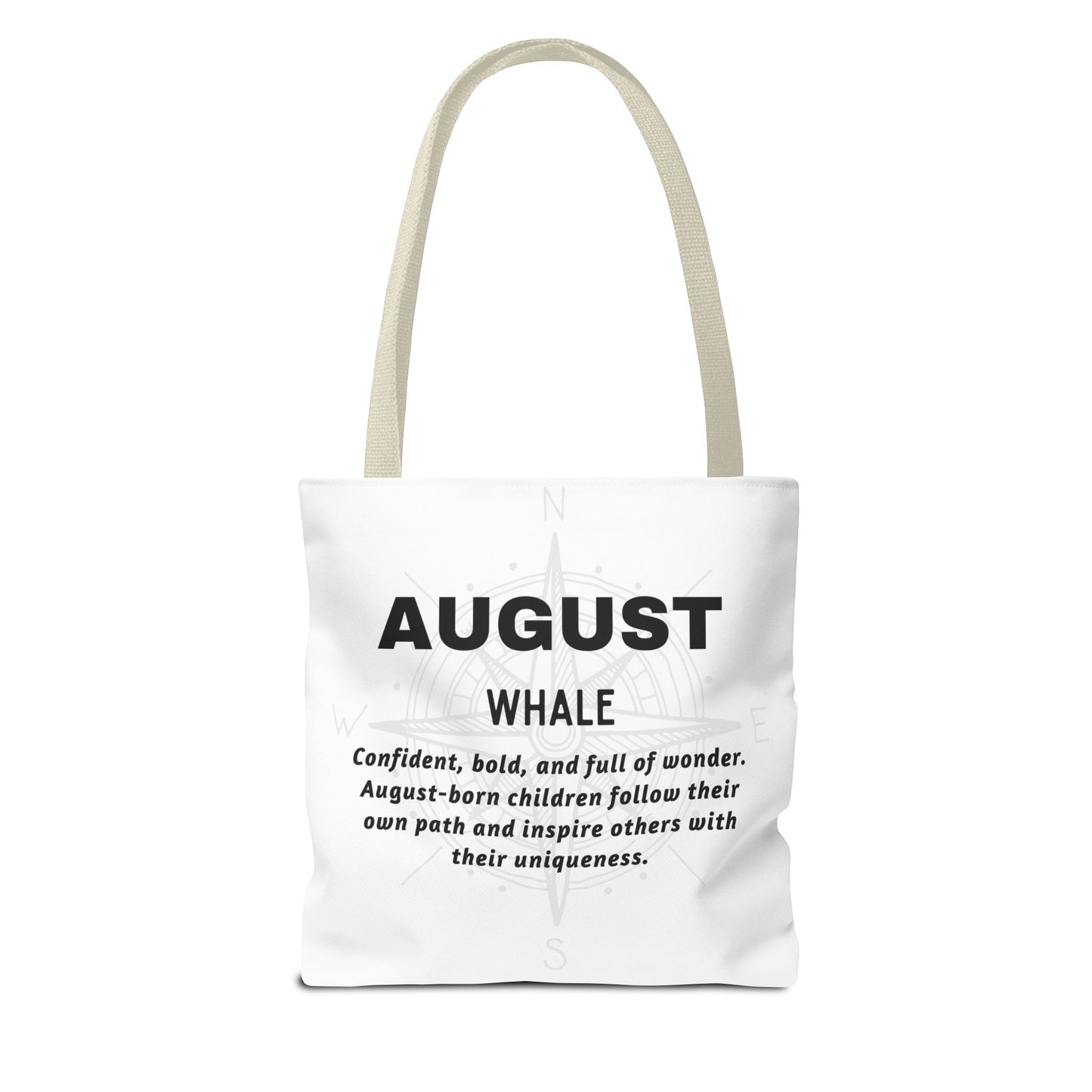 Kids Colorful August Whale Birth Month Tote Bag