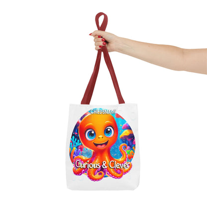 Personalized Kids Octopus Beach Tote Bag Curious & Clever