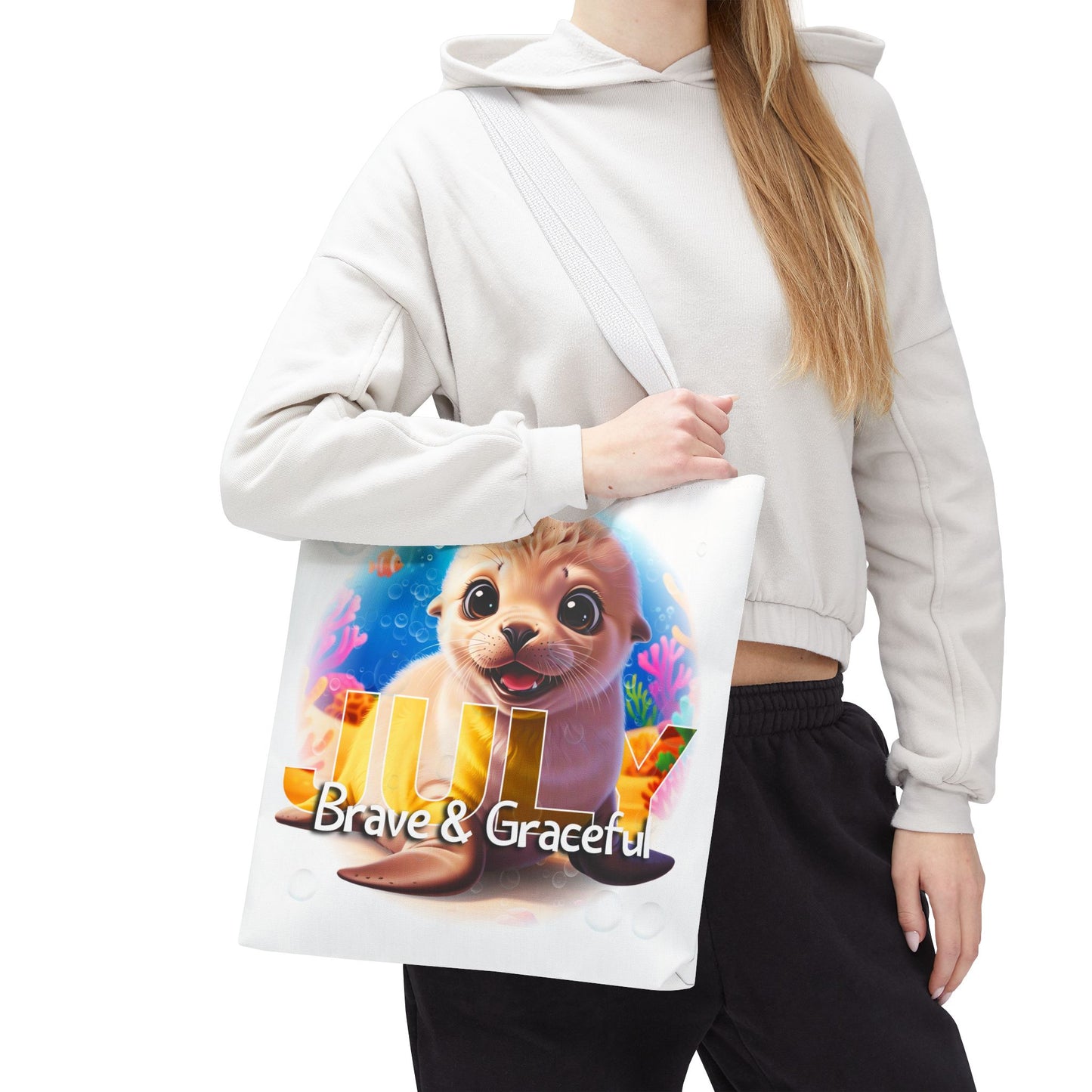 Kids Colorful July Seal Birth Month Tote Bag
