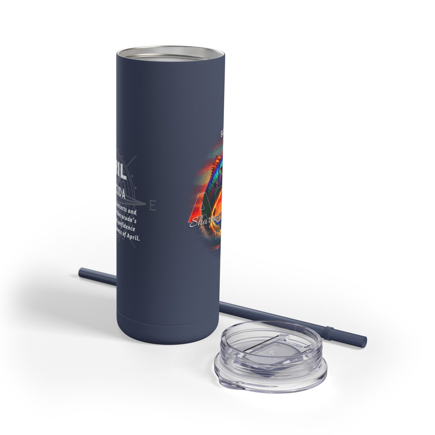 April Birth Month Barracuda 20oz Skinny Matte Travel Tumbler Steel Travel Cup