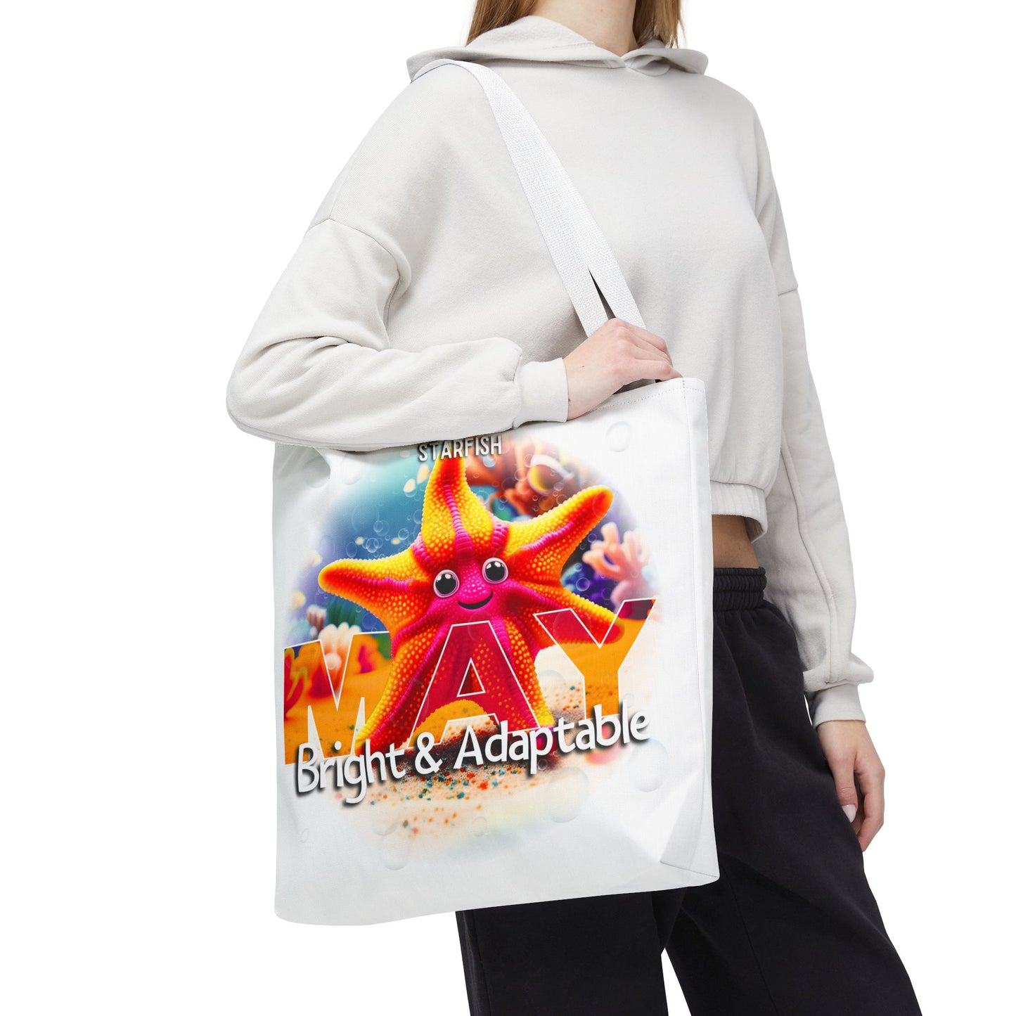 Kids Colorful May Starfish Birth Month Tote Bag