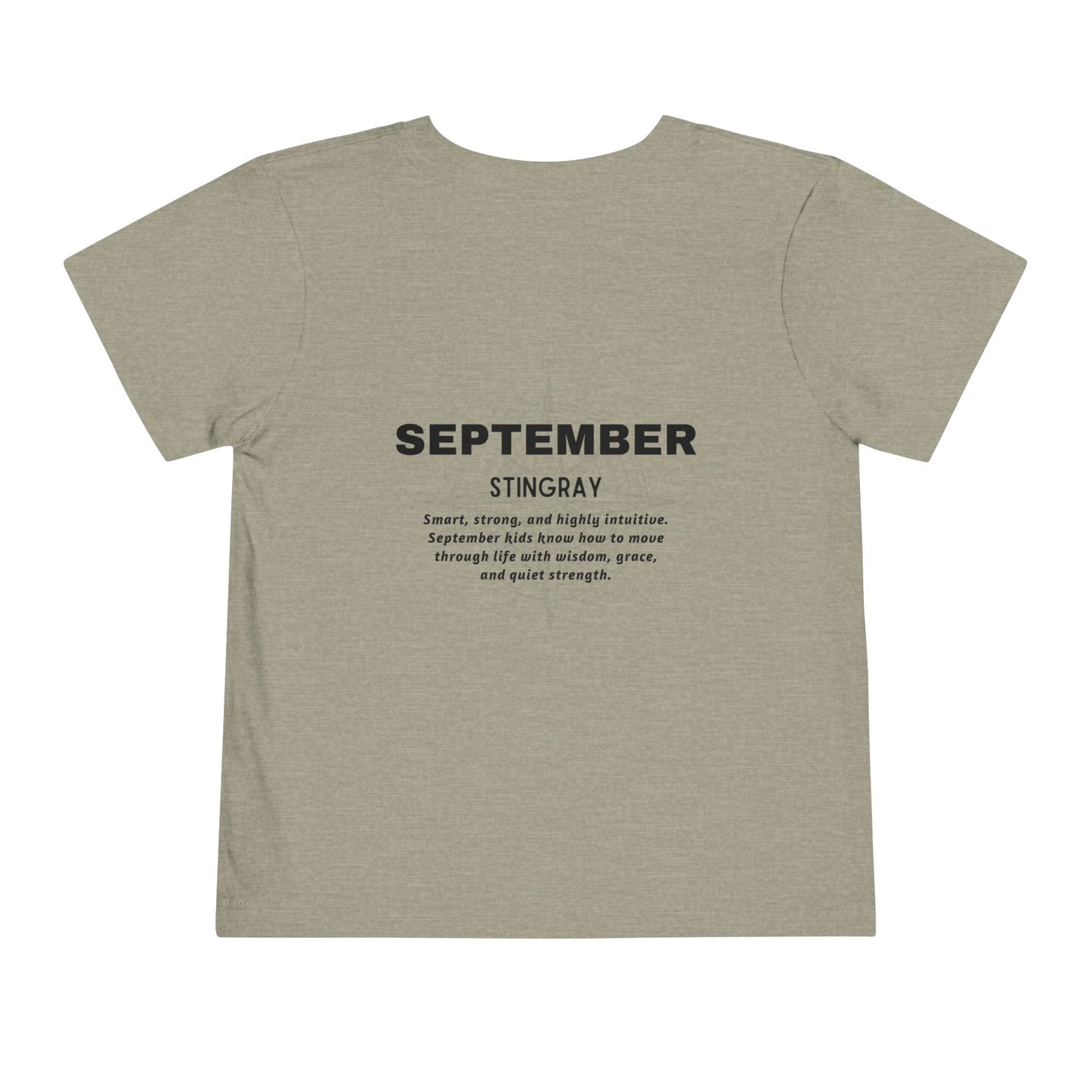 September Stingray Toddler Shirt, Kids Birth Month Sea Life Tshirt