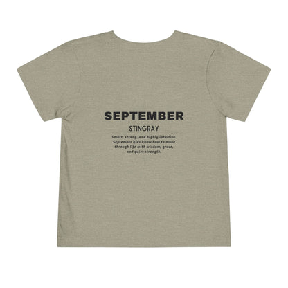 September Stingray Toddler Shirt, Kids Birth Month Sea Life Tshirt