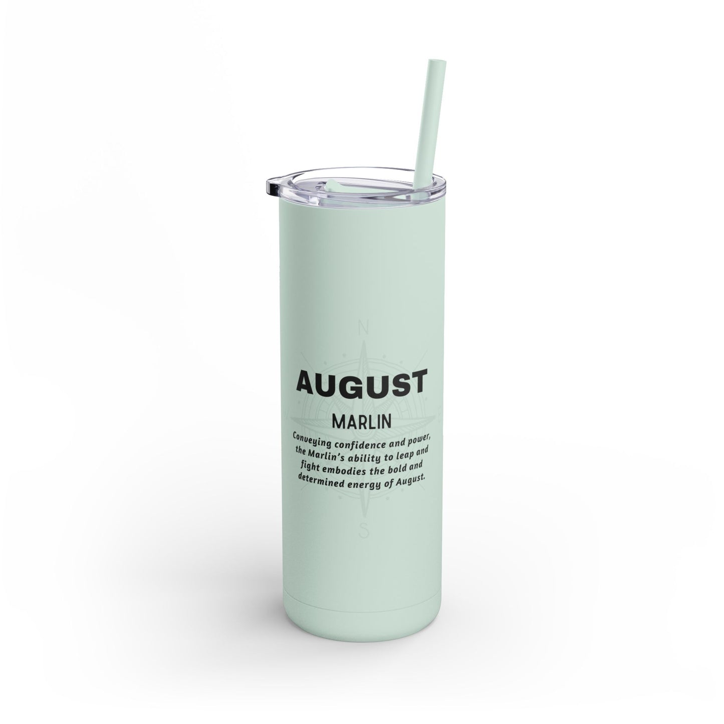 August Birth Month Marlin 20oz Skinny Matte Tumbler – Sleek, Strong & Adventurous Stainless Steel Travel Cup