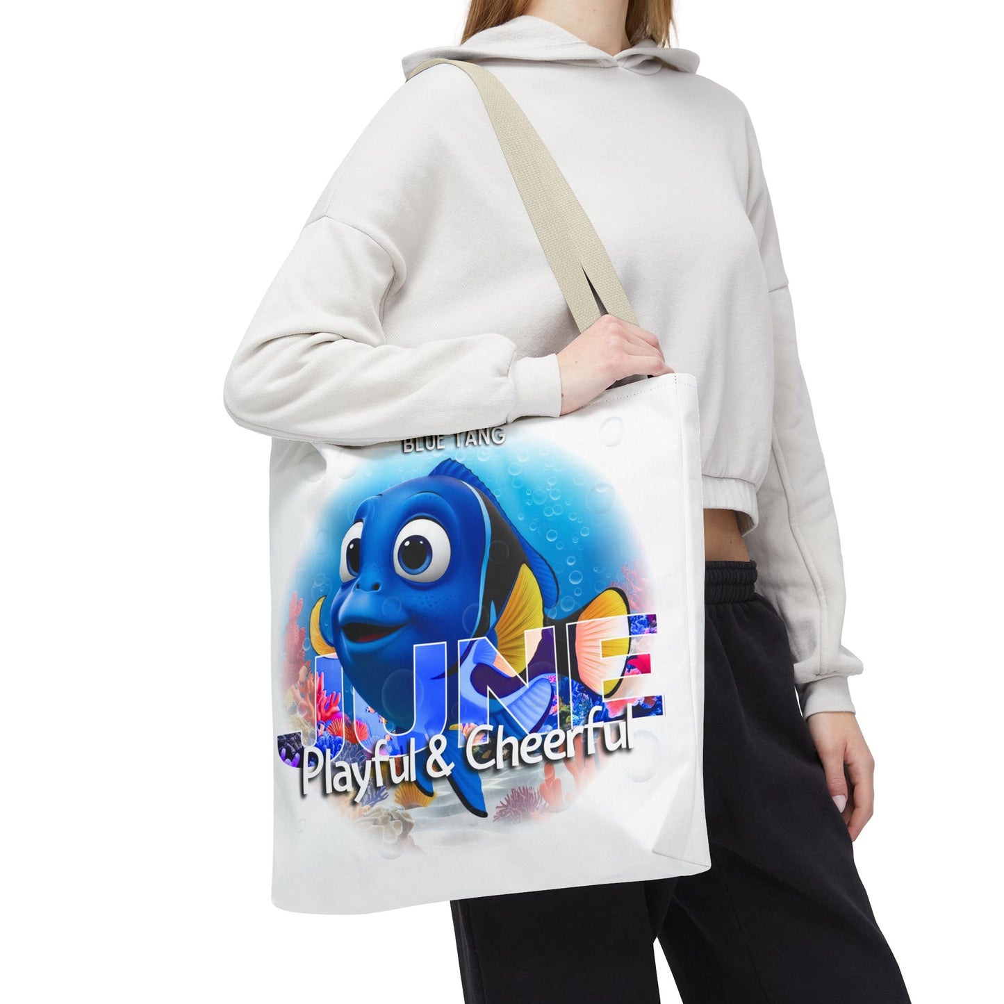 Kids Colorful June Blue Tang Birth Month Tote Bag