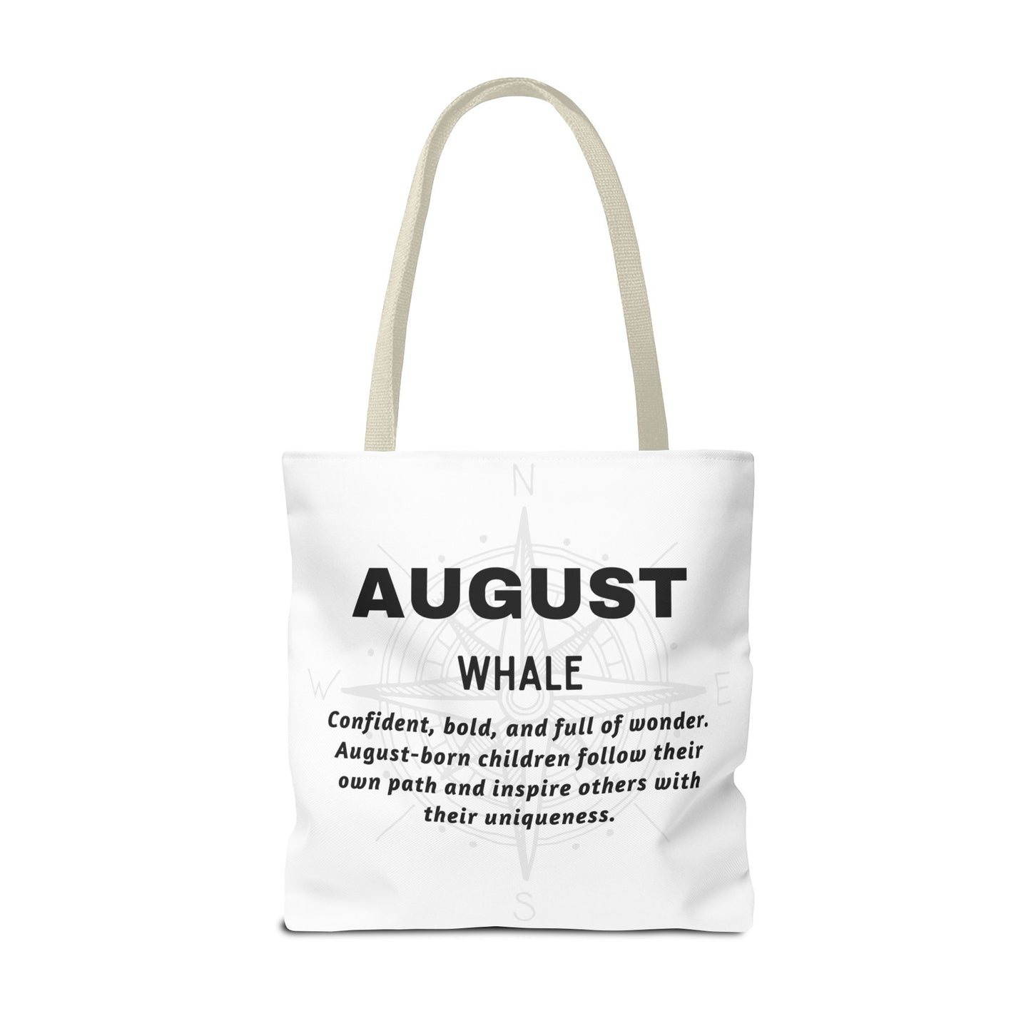 Kids Colorful August Whale Birth Month Tote Bag