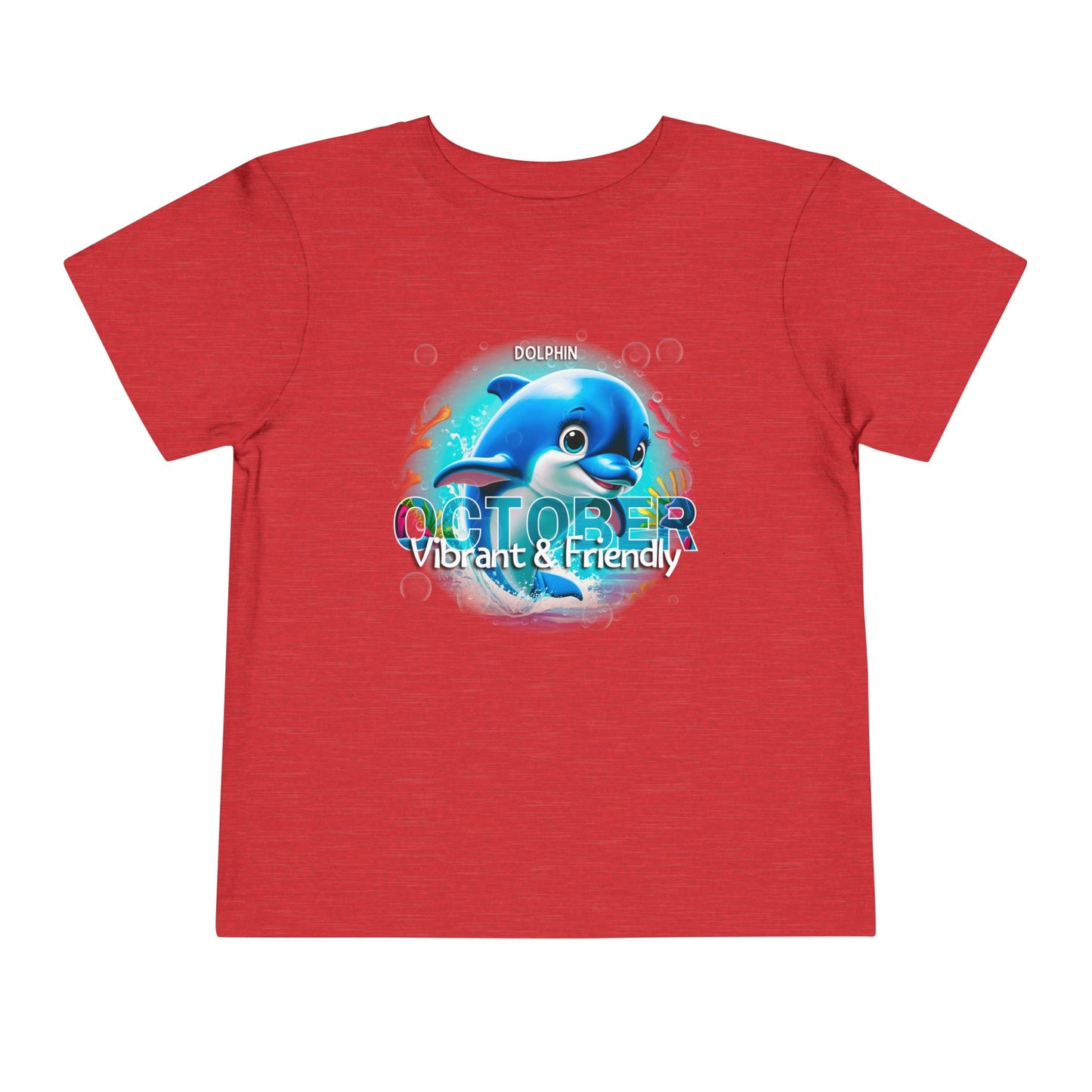October Dolphin Toddler Tee Kids Birth Month Ocean Tshirt