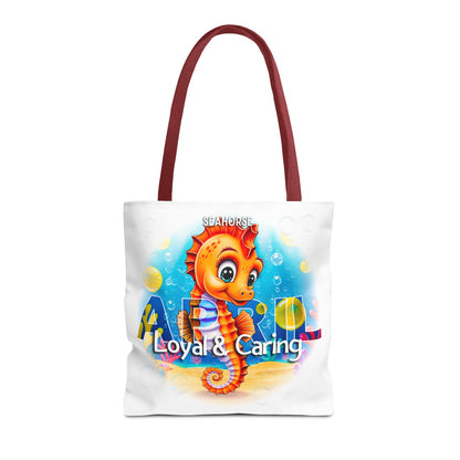 Kids Colorful April Seahorse Birth Month Tote Bag