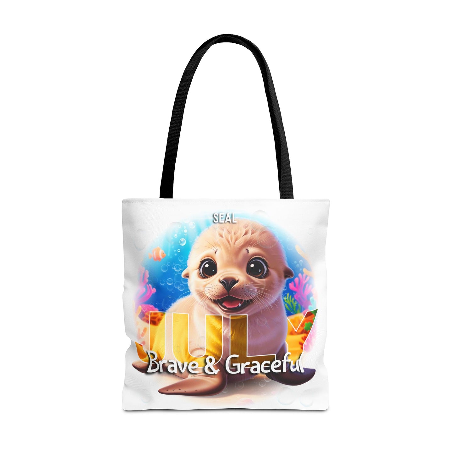 Kids Colorful July Seal Birth Month Tote Bag